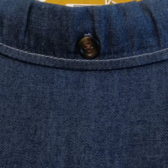 Anne Klein Denim Dress with Gored Pleats and detailed Pockets - Picture 8 of 11